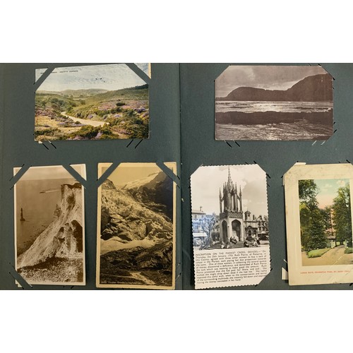 491 - POSTCARDS. Another vintage album with almost all unused vintage early 20th C. cards. UK locations in... 