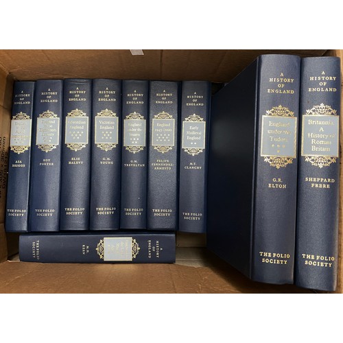 495 - BOOKS, FOLIO SOCIETY. 'A History of England'. 12 vols. in uniform blue boards. Generally VG througho... 