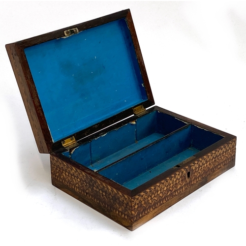 377 - A 19th century Tunbridge ware box, 18cm wide