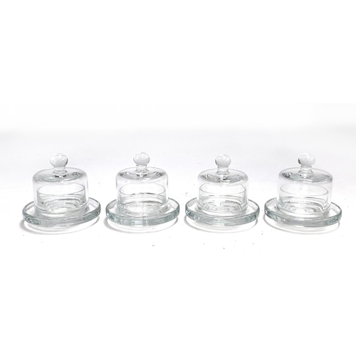 193 - A set of six Krosno Poland glass tealight stands and covers, 9cmW