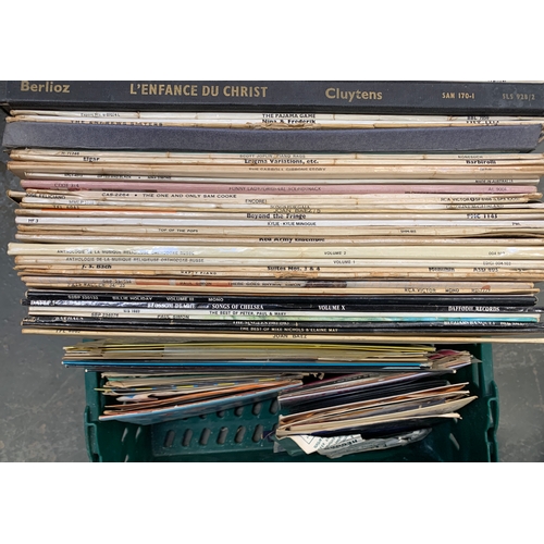 519 - VINYL LPS and others. A large crate to inc. jazz, some pop/rock (Paul Simon, Joan Baez and others an... 