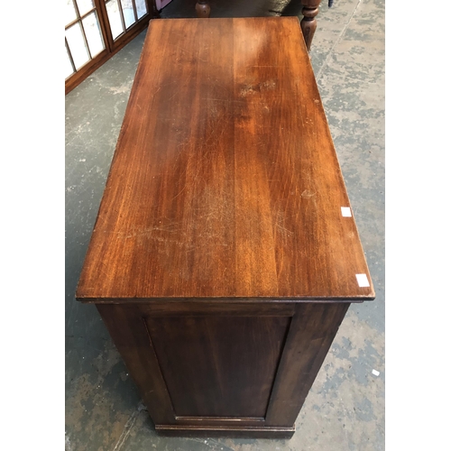 1022 - An early 20th century mahogany chest of two short over four long drawers on plinth base, 103cmW