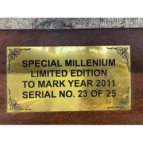 1011 - A piebald rocking horse of recent manufacture, bears plaque 'Special Millennium Ltd Edition to mark ... 