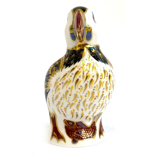 217 - A Royal Crown Derby puffin paperweight, 12cmH