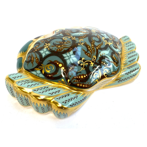 218 - A Royal Crown Derby 'Cromer Crab' paperweight, exclusive to Royal Doulton, MMI to base, 12.5cmW