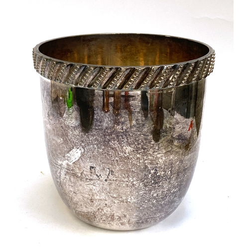 85 - An Hermes silver plated champagne bucket, stamped 'Hermes, Made in France', 20cmH