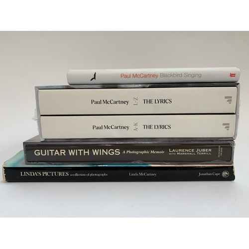 561 - PAUL McCARTNEY etc. BOOKS. To inc. 'The Lyrics', boxed in two vols; Laurence JUBER, 'Guitar with Win... 