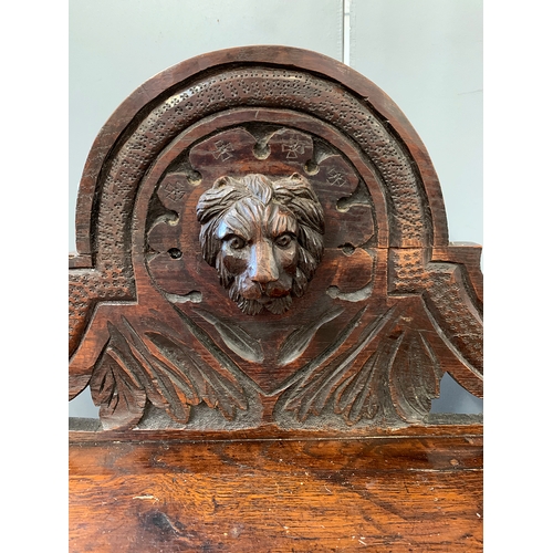 922 - A Victorian carved oak hall table, 102x39x75cmH