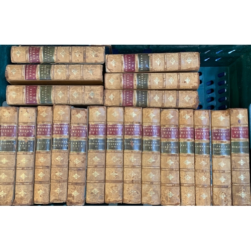 577 - BOOKS, THACKERAY. 'Works'. 20 3/4 bopund uniform vols. Some (perhaps a third) have detached boards b... 