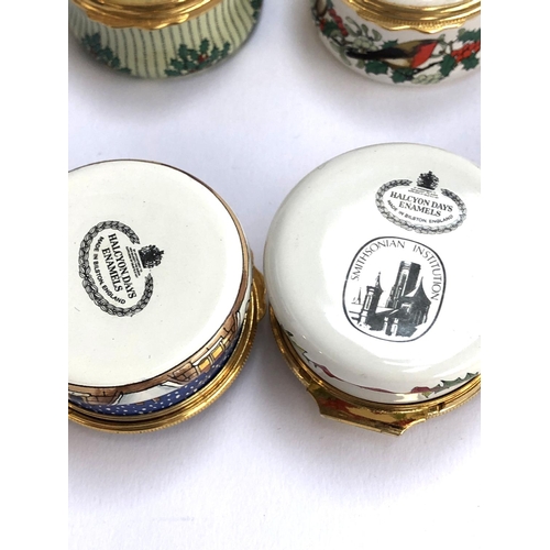 229 - Eleven Halcyon Days Christmas commemorative trinket pots, dating from 1980-1989 (two different 1986)