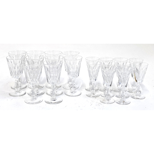 231 - A set of 10 Waterford crystal 'Glencree' claret glasses, 15cmH, and 10 sherry glasses, 13.5cmH (20)