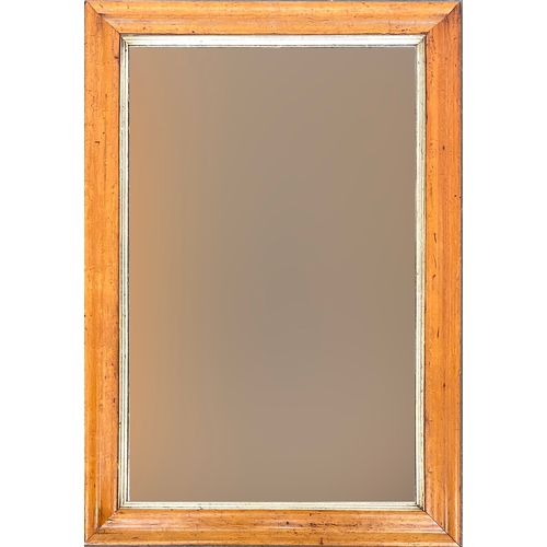 760 - A 19th century burr maple rectangular wall mirror with gilt slip, 90x61cm