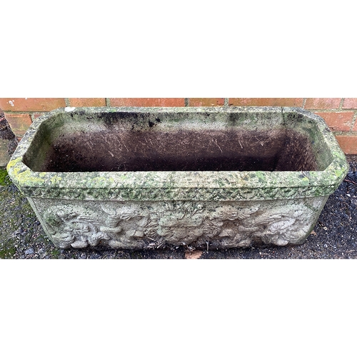 829 - A composite stone rectangular planter, 71cmW