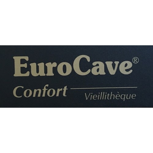 990 - A EuroCave confort VIEILLITHEQUE wine fridge, smoked glass front, opening to reveal 13 sliding shelv... 