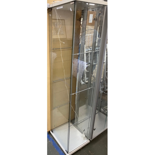 1101 - A modern glazed display cabinet, with LED lighting, 37x43x163cm (labelled cabinet 14)