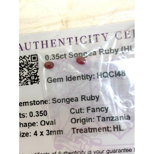 54 - Nine Burmese rubies, each 0.24cts; together two Songea rubies, 0.35ct gross