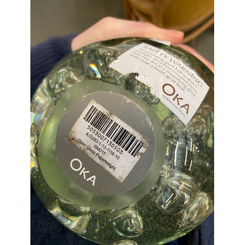 333 - Interior design interest: A large OKA 'giant' glass paperweight, 18cmH