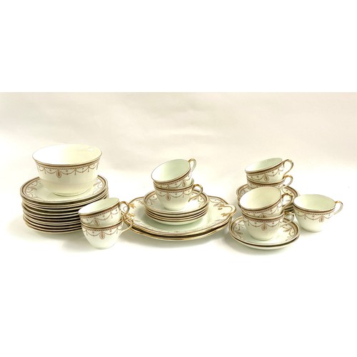 118A - A Ridgwood Anchor China tea set, gilt pattern, comprising cups, saucers, side plates, sugar bowl and... 