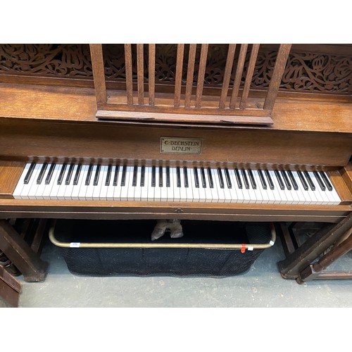 955 - A Walter Cave for A C. Bechstein Arts & Crafts upright piano, made in Berlin c.1872, Patent no. 2480... 