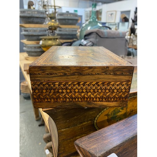 377 - A 19th century Tunbridge ware box, 18cm wide