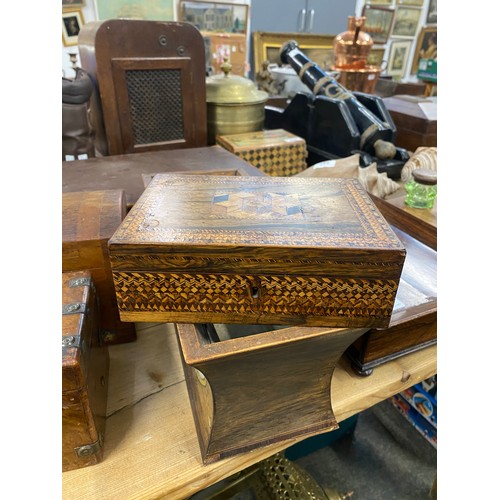 377 - A 19th century Tunbridge ware box, 18cm wide