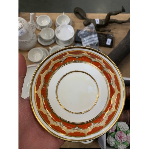 454 - A quantity of mainly 19th century and later ceramics, to include lustre bowl; Minton orange teacup a... 