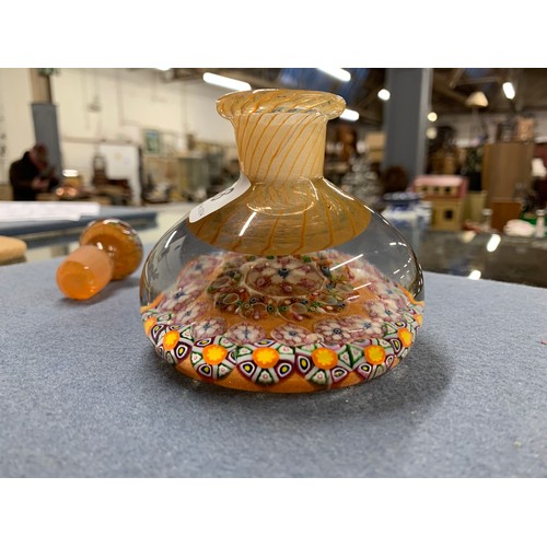 188 - A Murano style millefiori glass bottle, 11cmH