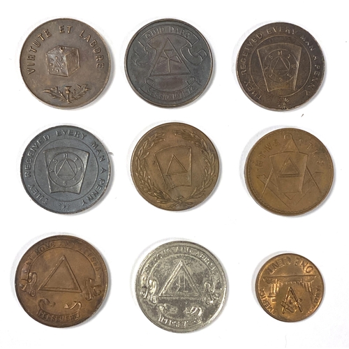 60 - A quantity of Masonic tokens to include Lodge Dalkeith Kilwinning; The Portobello Lodge no.226; Lodg... 