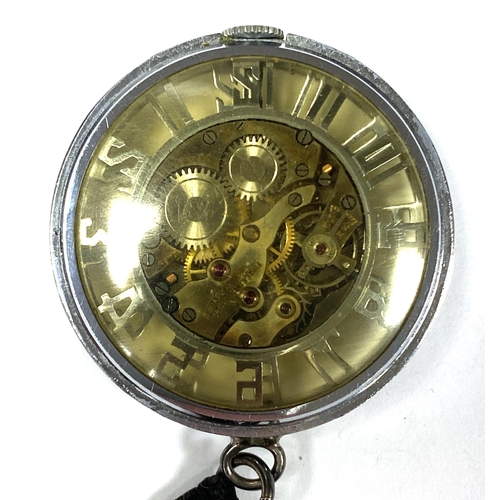 77 - A vintage Bucherer skeleton pocket watch, the dial signed C. Bucherer, Lucerne, Swiss, with 15 jewel... 