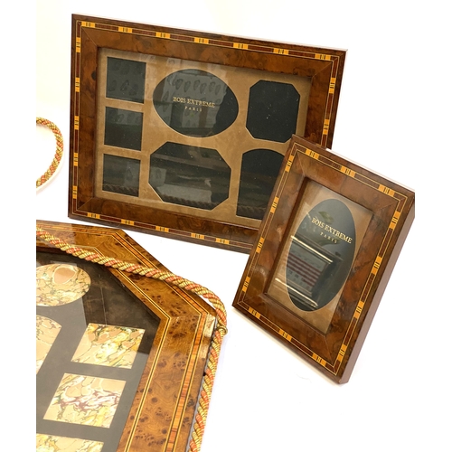 239 - Four Bois Extreme Paris marquetry picture frames, the very large octagonal frame measuring 48.5x58.5... 