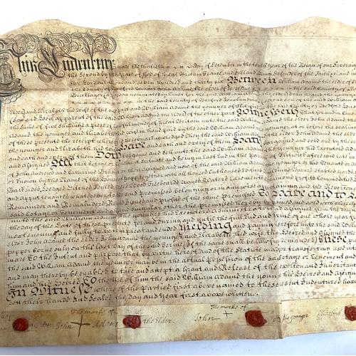 405 - INDENTURE etc. A 'William and Mary' indenture, one later, and a 19th C. document.