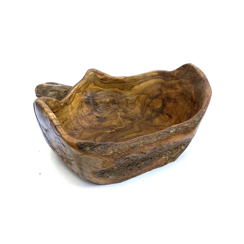 273 - A very large olive wood fruit or salad bowl, with living edge, approx. 52cmW