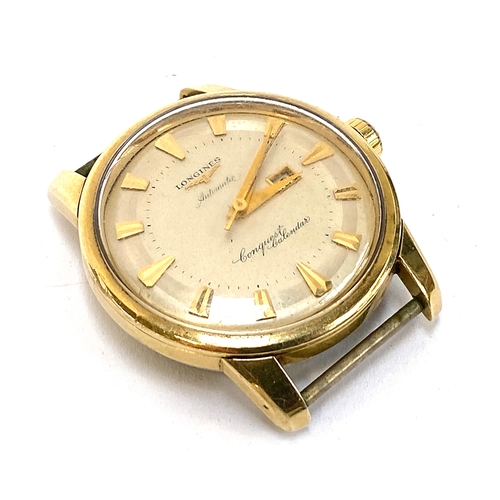 79 - A Longines Automatic Conquest Calendar gent's gold plated wrist watch, 35mm