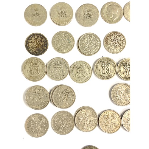 65 - A collection of sixpence coins, possible complete run from 1926-1967 (excluding 1952), gross weight ... 