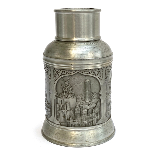 69 - A Malaysian pewter tea canister, 14cmH