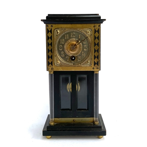 98 - A Junghans Secessionist mantel clock, 24cmH