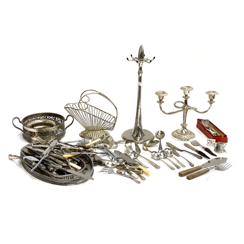 94 - A quantity of silver plated flatware and other items