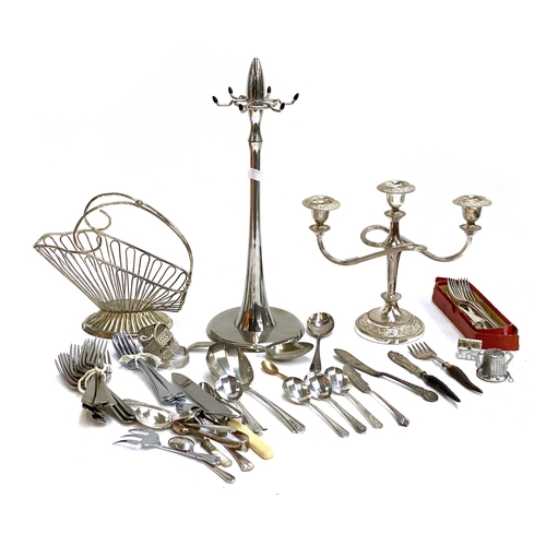 94 - A quantity of silver plated flatware and other items