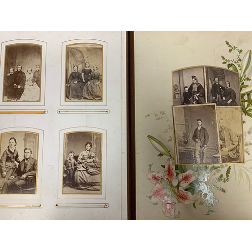 412 - A large Victorian photo album, approx. 17 double sided pages