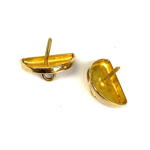 43 - A pair of yellow metal jewellery fittings, unmarked but tests as 14ct gold or higher, 1.3g gross wei... 