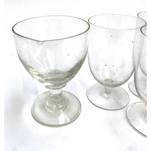 395 - A Georgian glass rummer, 14cmH, together with a set of five stemmed wine glasses