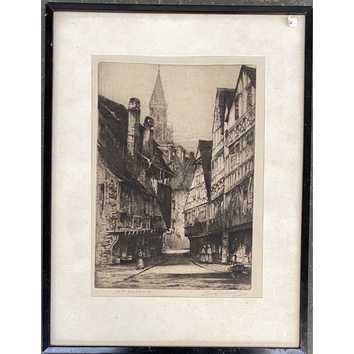 588 - Late nineteenth century drypoint etching, signed indistinctly, 29x21cm