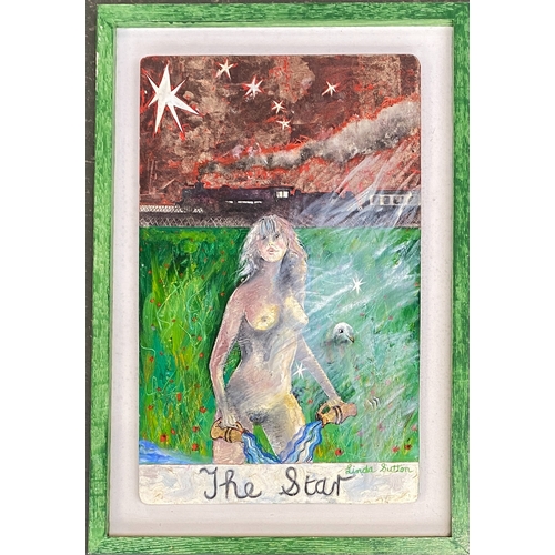 596 - Linda Sutton (b.1947), 'tarot pack - the star', oil on panel, 58x36cm

Provenance; bears label for C... 