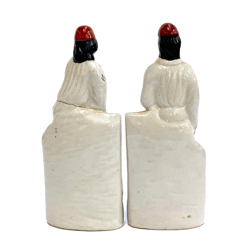 127 - Cricket interest: A pair of 20th century cricketer Staffordshire figures (one af), both approx 26.5c... 