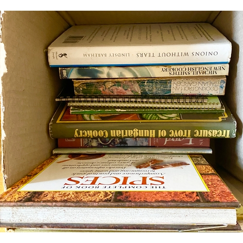 468 - BOOKS, COOKERY. Three boxes. Includes many vintage examples. These are generally in very well used, ... 