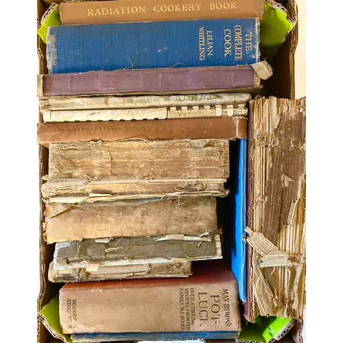 468 - BOOKS, COOKERY. Three boxes. Includes many vintage examples. These are generally in very well used, ... 