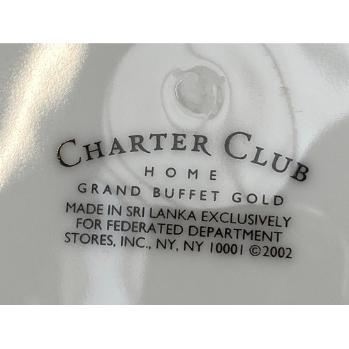 150 - Catering interest: a large lot of 138 'Charter Club Home Grand Buffet Gold' dinner plates with gilt ... 