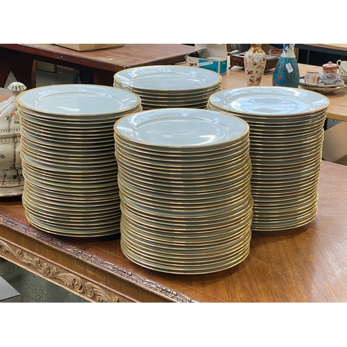 150 - Catering interest: a large lot of 138 'Charter Club Home Grand Buffet Gold' dinner plates with gilt ... 