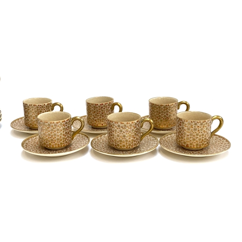 154 - A set of six early 20th century Japanese Satsuma coffee cups (5.5cmH, marked to base) and saucers; t... 