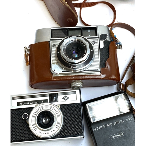 299 - A quantity of vintage cameras to include Agfa iso-rapid IF, Optim Compur, Rapid 500V, Silette Rapid ... 